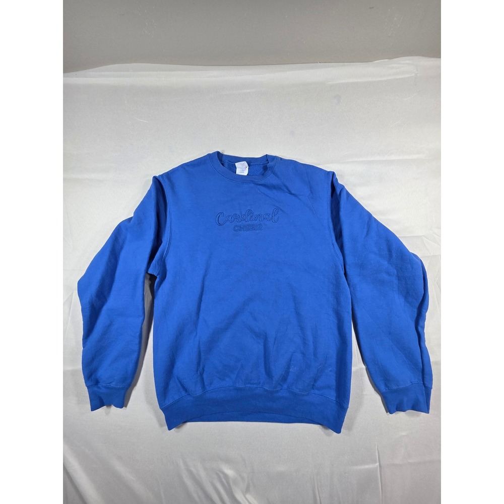 Port & Company Cardinal Cheer Royal Blue Fleece Crewneck Sweatshirt Mens Medium